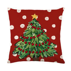 Jouluinen tyynyliina 18x18 setti 4 vihreää ja punaista joulukoristeita maalaistalo tyynyliina Santa Claus Snowflake Sunmostar hinta ja tiedot | Joulukoristeet | hobbyhall.fi