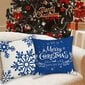 Pack Christmas Tyynyliina, Koristetyynyliina Puuvilla Pellava Puu Snowflake Pure Koristetyynyliina 18 x 18 tuumaa, sininen hinta ja tiedot | Joulukoristeet | hobbyhall.fi