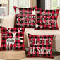 Jouluiset tyynyliinat 4 kpl - Punainen Musta Tartan Xmas Tyynyliinat 18x18, Pellava Christmas Design Tyynyliinat Christmas Square Tyynyliina hinta ja tiedot | Joulukoristeet | hobbyhall.fi