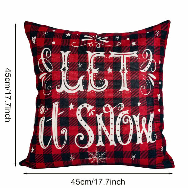 Joulutyynynpäällinen 4 kpl - Punainen Musta Tartan Joulutyynynpäällinen 18x18, Pellava Christmas Design Tyynynpäällinen Christmas Square Tyynynpäällinen hinta ja tiedot | Joulukoristeet | hobbyhall.fi