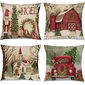 Joulukoristeet Joulutyynynpäällinen 18x18 tuuman 4-Xmas-sarjan tyynynpäällinen Mukautettu vetoketjullinen neliönmuotoinen tyynyliina hinta ja tiedot | Joulukoristeet | hobbyhall.fi