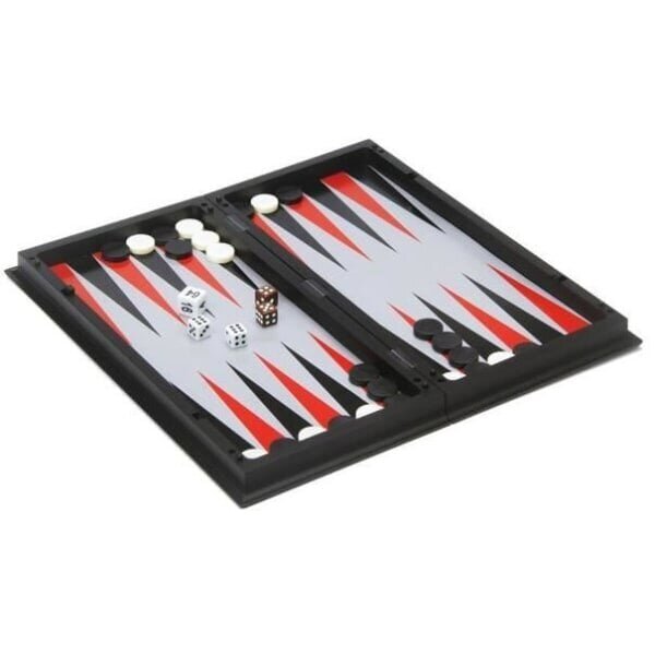 Engelhart matkapeli backgammon/shakki 24 cm musta/valkoinen hinta ja tiedot | Lautapelit ja älypelit | hobbyhall.fi