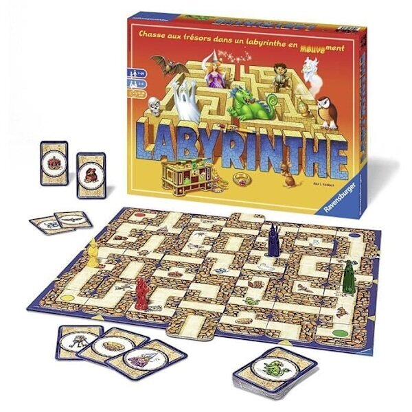 Labyrintti - Ravensburger - Koko perheen lautapeli - Aarteenetsintä liikkuvassa sokkelossa - 7-vuotiaasta alkaen Keltainen hinta ja tiedot | Lautapelit ja älypelit | hobbyhall.fi