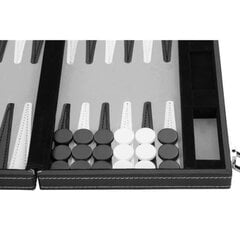 Travel backgammon 28 cm - ENGELHART - Musta/Valkoinen/Harmaa - Lautapeli - Alkaen 6 vuotta Musta, harmaa, valkoinen hinta ja tiedot | Lautapelit ja älypelit | hobbyhall.fi