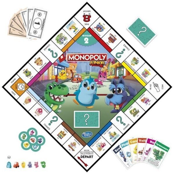 Monopoly Junior 2 in 1 - Lautapeli lapsille Monivärinen hinta ja tiedot | Lautapelit ja älypelit | hobbyhall.fi