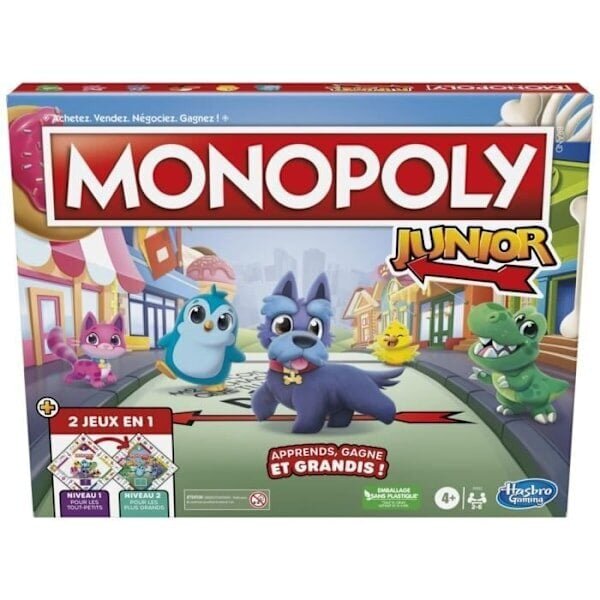 Monopoly Junior 2 in 1 - Lautapeli lapsille Monivärinen hinta ja tiedot | Lautapelit ja älypelit | hobbyhall.fi