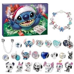 Stitch Advent Calendar Rannekoru 2024 Tyttöjen 24 Päivän Joulukalenteri Tee-se-itse korujen valmistussarja 22 charmihelmeä 2 rannerengasta hinta ja tiedot | Joulukoristeet | hobbyhall.fi