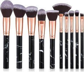 Meikkiharjat Marble Makeup Brush Brush Set Foundation Powder Blush Blending Eyeshadow Brushes Setsblack10pcs hinta ja tiedot | Meikkisiveltimet ja meikkisienet | hobbyhall.fi