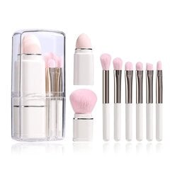 Makeup Brush Set monitoiminen 8 in 1 Travel Makeup Brush Set, kannettava läpinäkyvä kotelo, täydellinen joukko kauneudenhoitotyökaluja hinta ja tiedot | Meikkisiveltimet ja meikkisienet | hobbyhall.fi