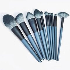 10 Piece Makeup Brush Set Eye Shadow Blush Brush Silmä Portable Beauty Tools Foundation Brush Pussi sininen hinta ja tiedot | Meikkisiveltimet ja meikkisienet | hobbyhall.fi