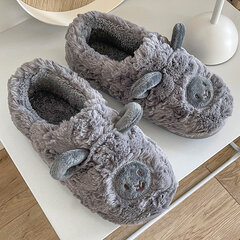 (CN38-39(23,5-24cm)B8 Puuvillakengät)2024 Maitolehmä Pörröinen Turkistossut Naisten Talvi Lämmin Suljettu Pehmo Kotitossut Bunny Kawaii Flat Söpöt Eläimet Koira Diat Kengät hinta ja tiedot | Miesten kengät | hobbyhall.fi