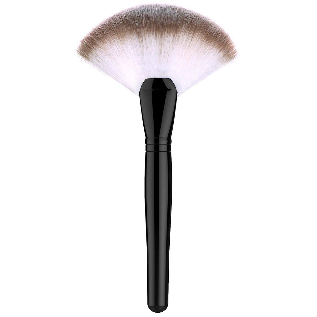 Fan Makeup Brush, Professional Korostaminen Make Up Brush Blush Bronzer Cheekbones Brush, musta hinta ja tiedot | Meikkisiveltimet ja meikkisienet | hobbyhall.fi