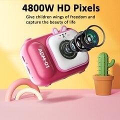 2,4 tuuman IPS-näyttö 48 megapikselin kaksilinssinen lasten digitaalikamera Minivideokamera ilman TF-korttia Pink Bunny hinta ja tiedot | Kamerat | hobbyhall.fi