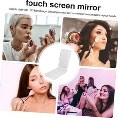 Travel Makeup Brush Set LED-valo peili 5 Makeup Brush Sets lahjoja vaaleanpunainen vaaleanpunainen hinta ja tiedot | Meikkisiveltimet ja meikkisienet | hobbyhall.fi