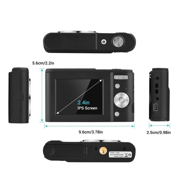 DC311 2,4 tuuman 36 MP 16X Zoom 2,7K Full HD -digitaalikamera lasten korttikamera, US-pistoke (hopea) hinta ja tiedot | Kamerat | hobbyhall.fi