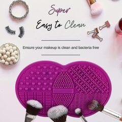 Makeup Brush Silic Cleaning Mat With Suct S, Makeup Brush Pad 5 S Portable vaaleanpunainen hinta ja tiedot | Meikkisiveltimet ja meikkisienet | hobbyhall.fi