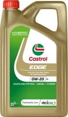 Oil Edge 0W-20 C5 synteettinen moottoreille 5L CASTROL 0W20 C5 hinta ja tiedot | Moottoriöljyt | hobbyhall.fi