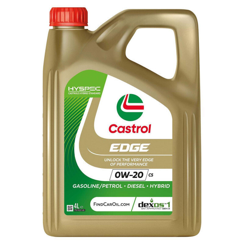 Oil Edge 0W-20 C5 synteettinen moottoreille 4L CASTROL 0W20 C5 hinta ja tiedot | Moottoriöljyt | hobbyhall.fi