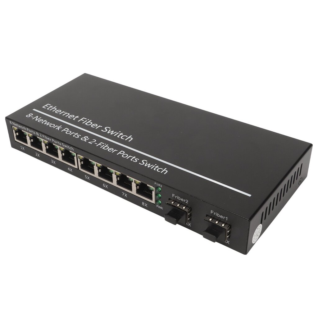 Ethernet-kuitukytkin 2 optinen portti 8 sähköportti Jopa 120 km RJ45-portti Plug and Play SFP kuitumediakytkin 100-240V EU-pistoke hinta ja tiedot | Verkkokytkimet | hobbyhall.fi