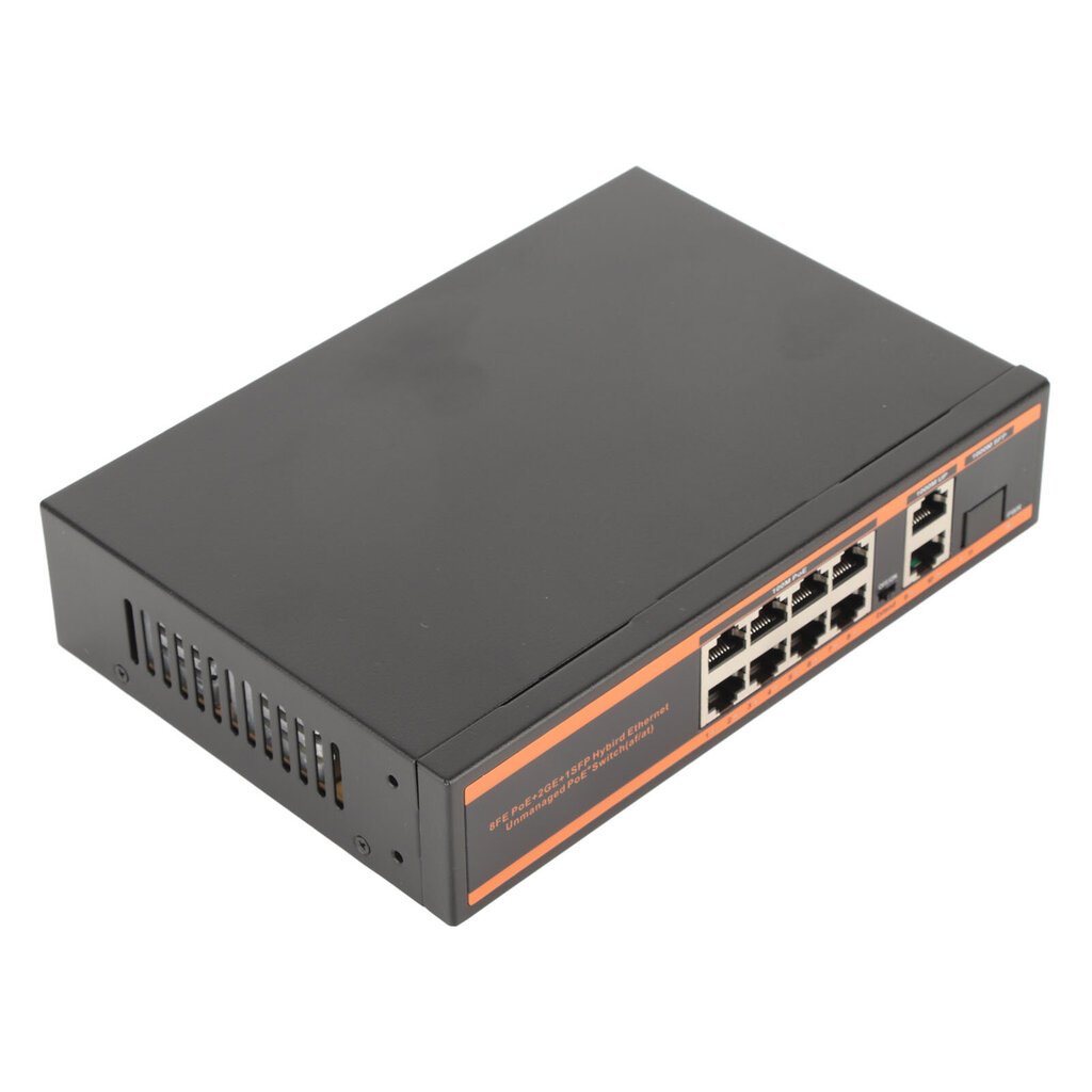 Poe Switch 100M 1000M 11Port Unmanaged 802.3af-yhteensopiva Gigabit PoE Switch verkkoverkkokameralle US Plug 100 - 240V hinta ja tiedot | Verkkokytkimet | hobbyhall.fi