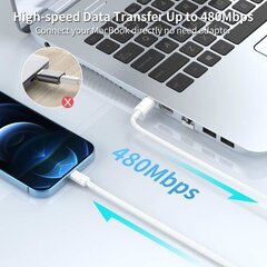 3-pakkaus 2m Lightning-kaapeli lataus- ja siirtokaapeli 2kpl USB-C Valkoinen - 3-PACK 2M latauskaapeli 3-PACK 2M latauskaapeli hinta ja tiedot | Paristolaturit | hobbyhall.fi