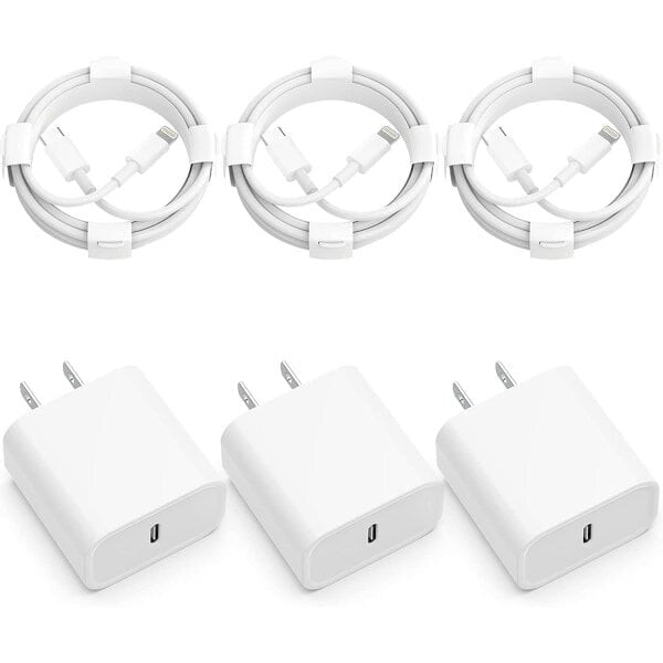 3-pakkaus 2m Lightning-kaapeli lataus- ja siirtokaapeli 2kpl USB-C Valkoinen - 3-PACK 2M latauskaapeli 3-PACK 2M latauskaapeli hinta ja tiedot | Paristolaturit | hobbyhall.fi