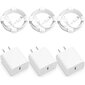 3-pakkaus 2m Lightning-kaapeli lataus- ja siirtokaapeli 2kpl USB-C Valkoinen - 3-PACK 2M latauskaapeli 3-PACK 2M latauskaapeli hinta ja tiedot | Paristolaturit | hobbyhall.fi