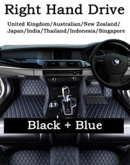 (RHD Black Blue) Auton lattiamatot BMW X4 F26 2014 2015 2016 2017 2018 Vedenpitävä Suojaus Lattia Matto Tappeto Autotarvikkeet Sisäosat hinta ja tiedot | Auton yleismatot | hobbyhall.fi