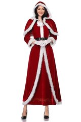 Deluxe Classic Mrs. Claus -jouluasu Joulupukki Joulupukki Cosplay Naisten punainen mekko hinta ja tiedot | Naamiaisasut | hobbyhall.fi