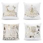 Joulutyynynpäällinen, 4 kpl Golden Snowflakes Christmas Happy koristeellinen sohvatyynyliina, 45*45cm Sunmostar hinta ja tiedot | Joulukoristeet | hobbyhall.fi