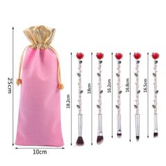 5Pcs / Set Makeup Brush Tasainen varjostus Anti-Slip Long Beauty Rose Flower Shape Makeup Brushes Set for hinta ja tiedot | Meikkisiveltimet ja meikkisienet | hobbyhall.fi