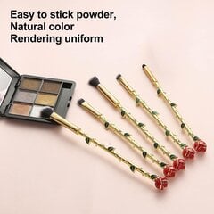 5Pcs / Set Makeup Brush Tasainen varjostus Anti-Slip Long Beauty Rose Flower Shape Makeup Brushes Set for hinta ja tiedot | Meikkisiveltimet ja meikkisienet | hobbyhall.fi