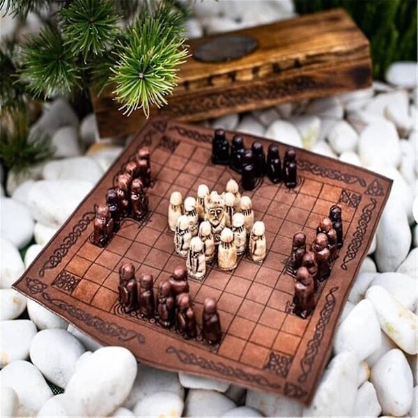 Hnefatafl Lautapeli, Setti, Setti, Setti aikuisille/lapsille puulaatikolla hinta ja tiedot | Lautapelit ja älypelit | hobbyhall.fi