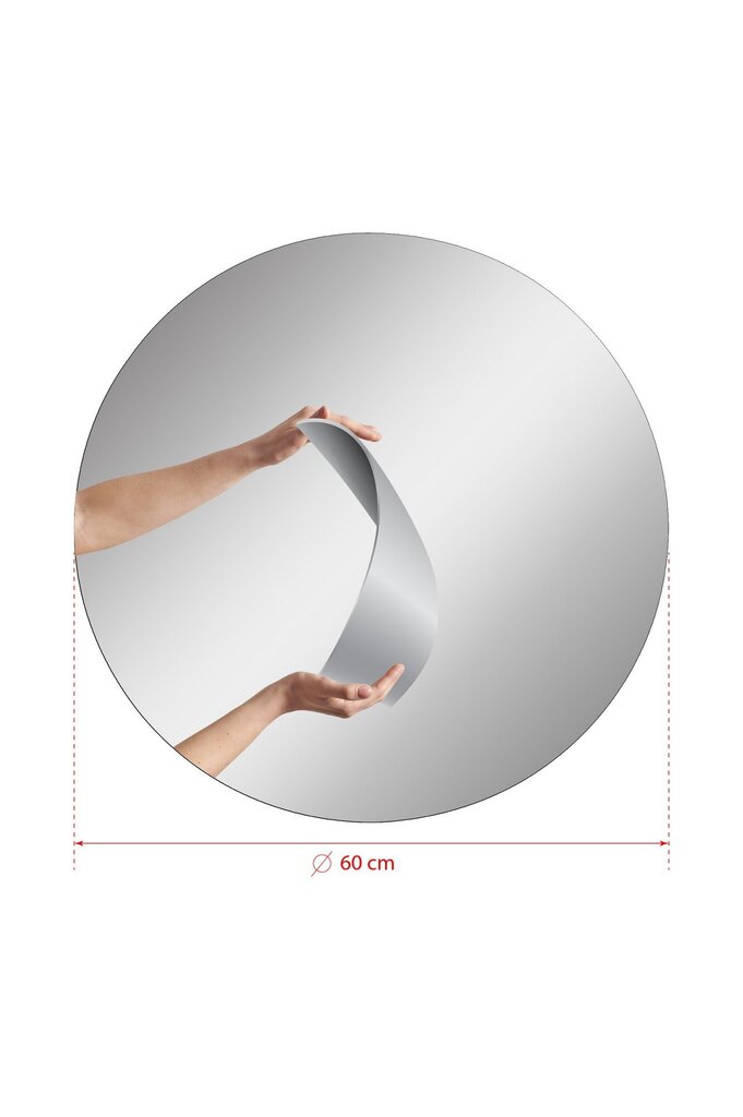 Peili LED-valolla Asir Round, 60 cm, valkoinen hinta ja tiedot | Peilit | hobbyhall.fi