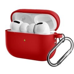 Silikonikuori ja karabiini Apple AirPods Pro 2 Red hinta ja tiedot | Kuulokkeiden tarvikkeet | hobbyhall.fi