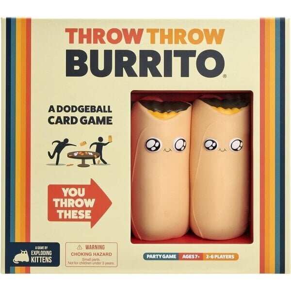 Exploding Kittens Throw Throw Burrito-korttipeli aikuisille, teini-ikäisille ja lapsille, polttopallo-korttipeli, Lin hinta ja tiedot | Lautapelit ja älypelit | hobbyhall.fi