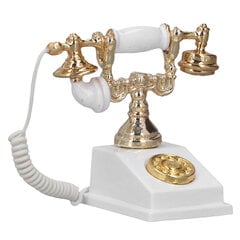 Dollhouse Mini Phone Model Retro Simulation European Vintage Phone Model Decoration for 1:12 Dollhouse White hinta ja tiedot | Lasten huonekalusarjat | hobbyhall.fi