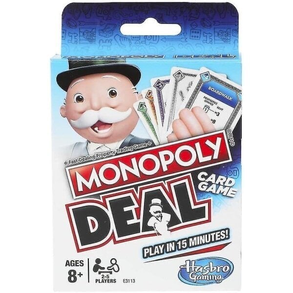 Monopoly Deal Nopeapeli korttipeli perheille, 8-vuotiaille ja sitä vanhemmille lapsille ja 2-5 pelaajalle null ei mitään hinta ja tiedot | Lautapelit ja älypelit | hobbyhall.fi