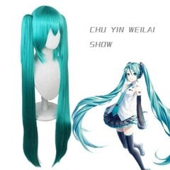 Hatsune Miku -peruukki Cosplay-juhliin, peruukki 2 poninhännällä, pitkät suorat peruukit, Halloween-karnevaalin rekvisiitta hinta ja tiedot | Naamiaisasut | hobbyhall.fi