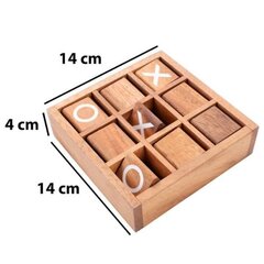 Engelhart - 350380 - Puinen Morpion - tic tac toe, XO peli - logiikkapeli - perhepeli - luomu - 14 x 14 x 4 cm hinta ja tiedot | Lautapelit ja älypelit | hobbyhall.fi