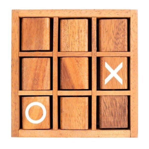 Engelhart - 350380 - Puinen Morpion - tic tac toe, XO peli - logiikkapeli - perhepeli - luomu - 14 x 14 x 4 cm hinta ja tiedot | Lautapelit ja älypelit | hobbyhall.fi