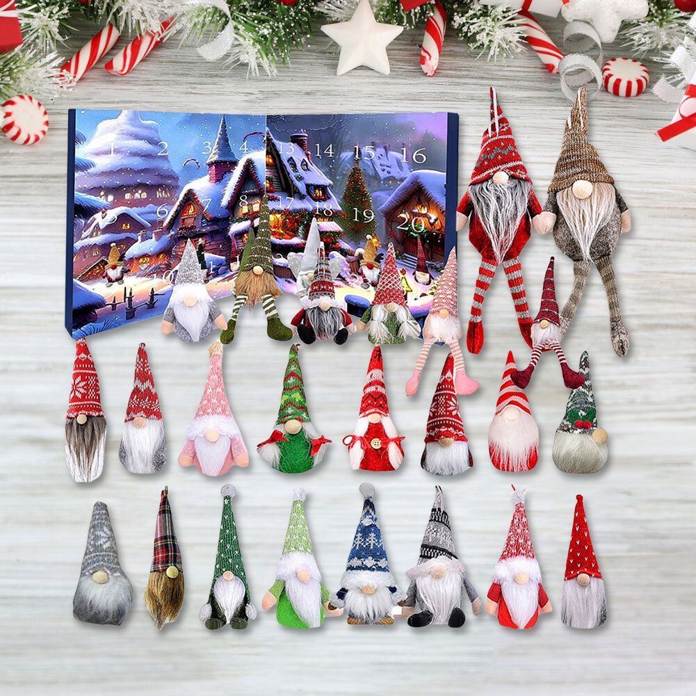 2024 Gnome Advent -kalenteri Joulun lähtölaskentakalenteri 24 päivän joulun adventtikalenteri lapsille aikuisille hinta ja tiedot | Joulukoristeet | hobbyhall.fi