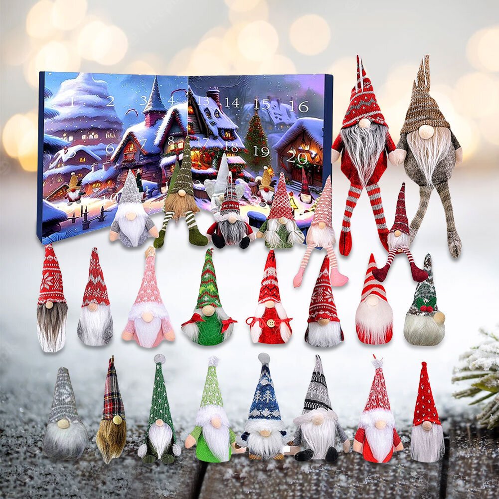 2024 Gnome Advent -kalenteri Joulun lähtölaskentakalenteri 24 päivän joulun adventtikalenteri lapsille aikuisille hinta ja tiedot | Joulukoristeet | hobbyhall.fi