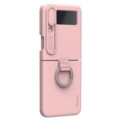 NILLKIN Camera Lens Slide Cover Design Nestemäinen silikoni puhelin asia Samsung Galaxy Z Flip 4-pinkki hinta ja tiedot | Puhelimen kuoret ja kotelot | hobbyhall.fi