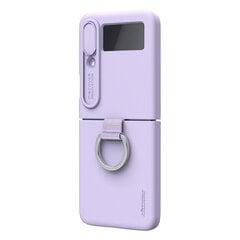 NILLKIN Camera Lens Slide Cover Design Nestemäinen silikoni puhelin asia Samsung Galaxy Z Flip 4-Purple hinta ja tiedot | Puhelimen kuoret ja kotelot | hobbyhall.fi