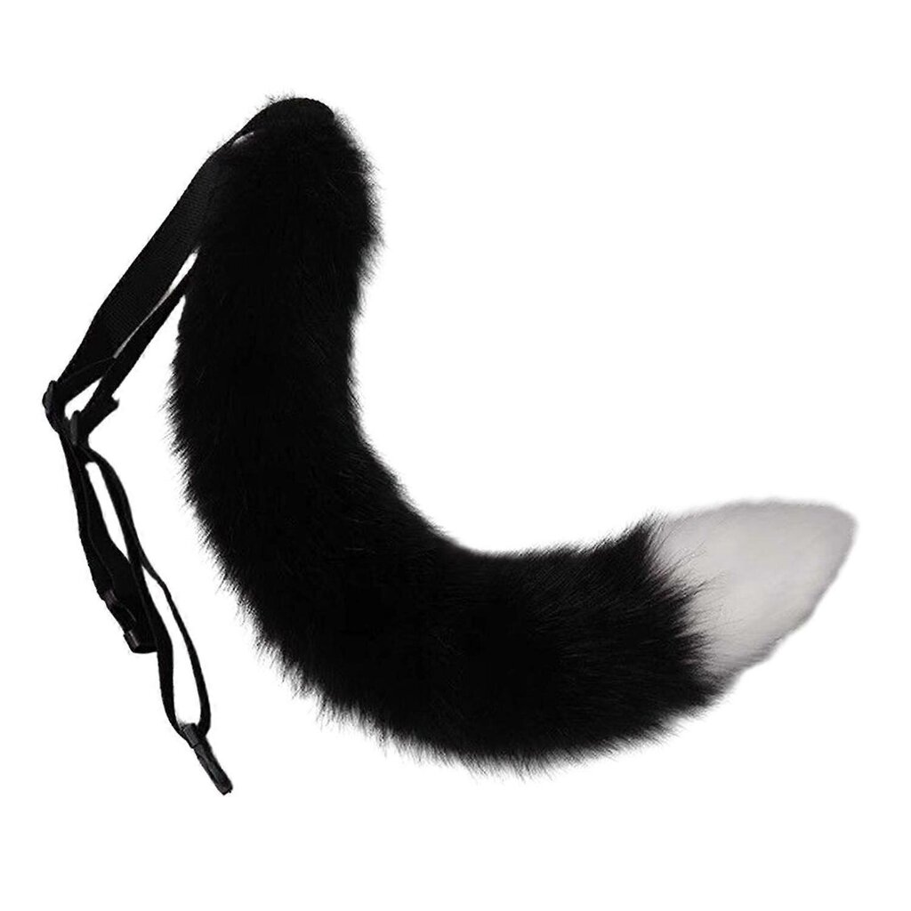 Japanilainen tyyli Faux Fox Tail Säädettävä vyö Keinotekoinen kissa Tail turkis Tail Faux turkis Tail Cosplay-musta hinta ja tiedot | Naamiaisasut | hobbyhall.fi