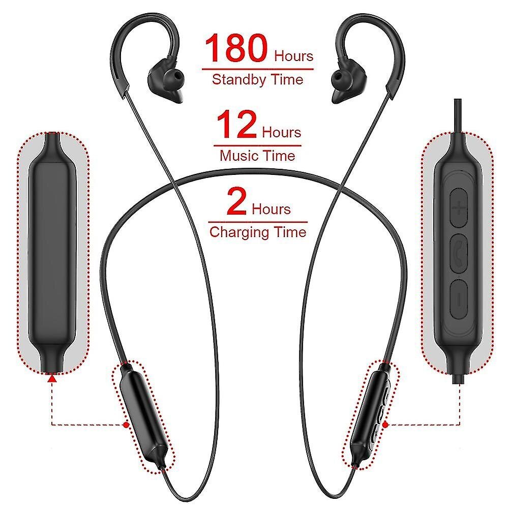 X1 Neckband Langaton Bluetooth-Yhteensopiva Sports Running Headset -Stereomusiikkikuuloke_Black hinta ja tiedot | Kuulokkeet | hobbyhall.fi