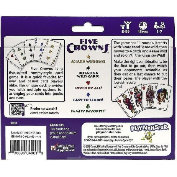 Five Crowns Card Game Perhepelit perhejuhliin, Korttipelit nuorille aikuisille (FMY) hinta ja tiedot | Lautapelit ja älypelit | hobbyhall.fi