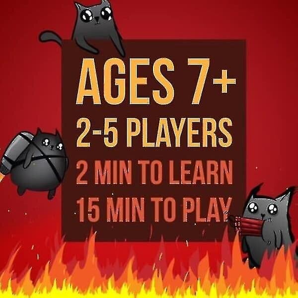 Exploding Kittens - korttipeli | Perheystävällinen juhlapeli | Venäläinen ruletti | englanti | Ikä 7+ | 2-5 pelaajaa (FMY) hinta ja tiedot | Lautapelit ja älypelit | hobbyhall.fi