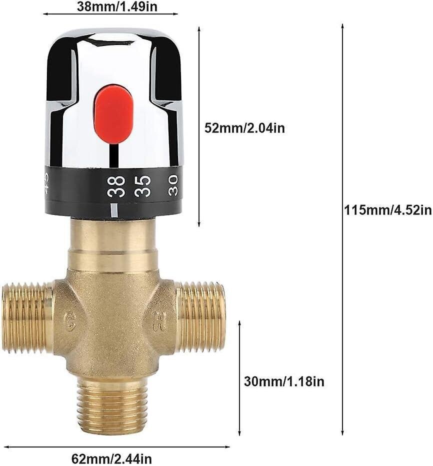 Termostaattinen sekoitusventtiili, massiivimessinki, 3-tie termostaattinen sekoitusventtiili, lämpötilan säätöventtiili hinta ja tiedot | Keittiövälineet | hobbyhall.fi